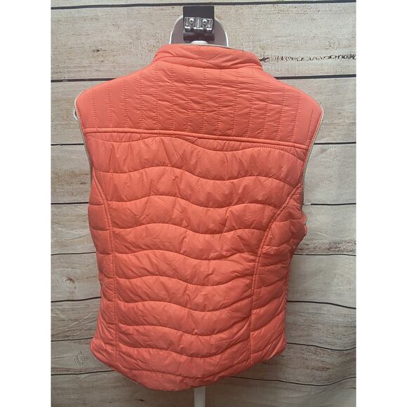 Han Ton Vest Womens Size Large Orange Hiking Puffer Sleeveless New Full Zip - Picture 5 of 12